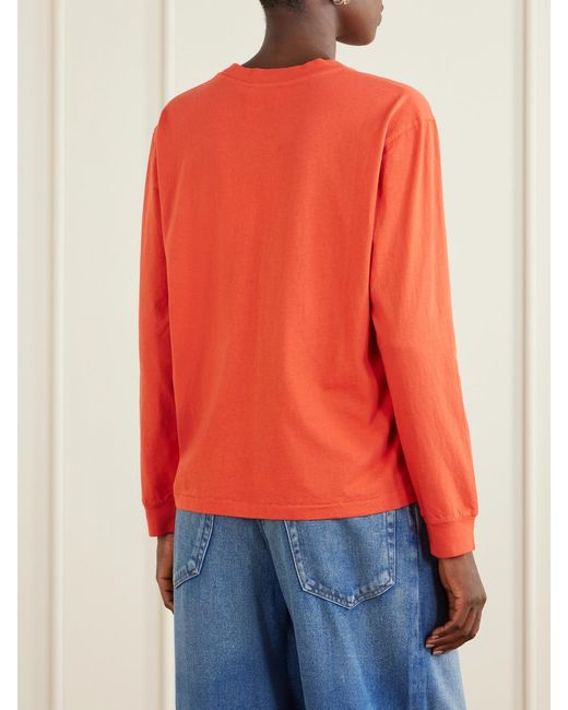 B Sides Red Double Pocket-Detail Cotton T-Shirt
