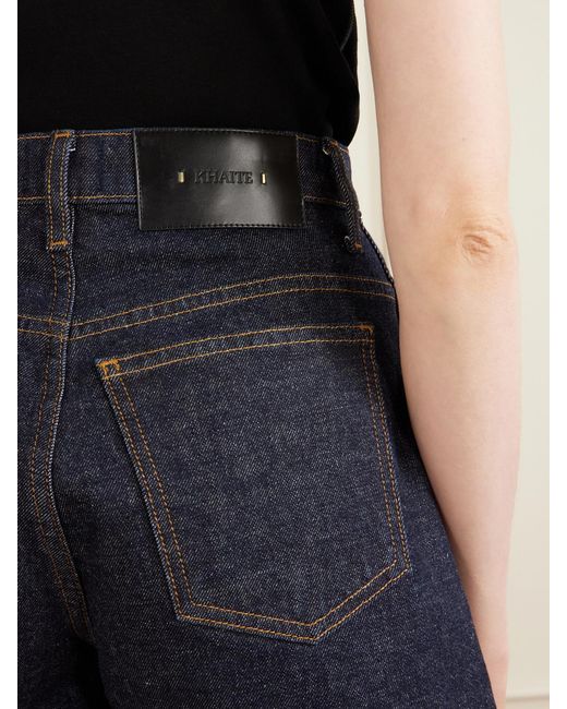 Khaite Blue Danya Straight-Leg Denim Shorts