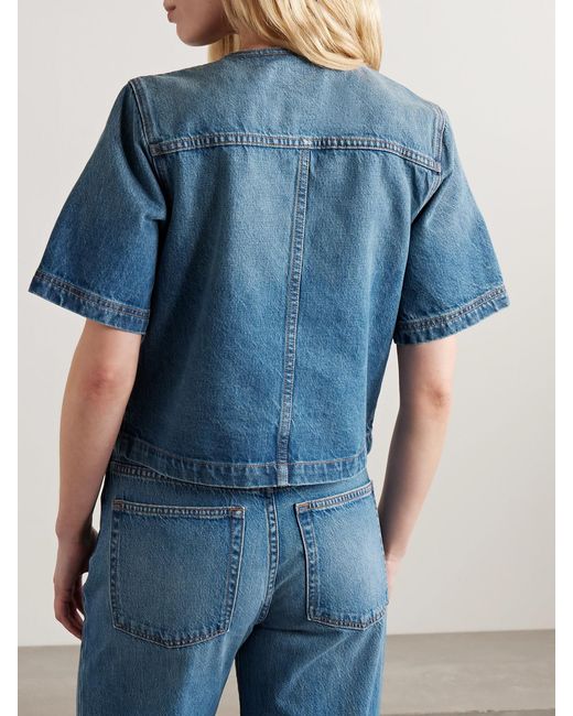 Ulla Johnson Blue Serge Double-Breasted Denim Jacket