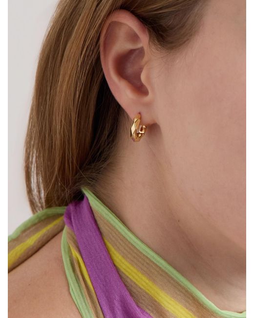 Gucci Metallic Link To Love 18-Karat Hoop Earrings