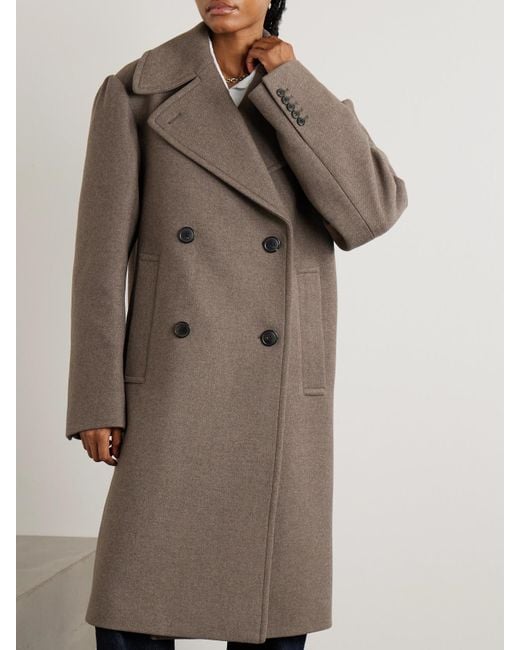 Dries Van Noten Natural Doppelreihiger Oversized-Mantel Aus Einer Wollmischung