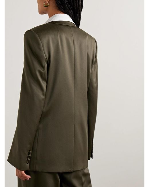 Stella McCartney Green Double-Breasted Wool-Crepe Blazer