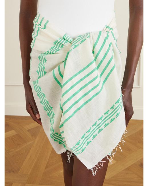 Lemlem Green Lema Striped Cotton Cover-Up