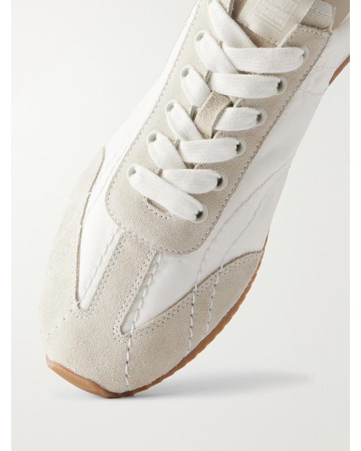 Totême  White Flex Suede-Trimmed Shell Sneakers