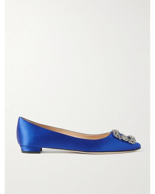Manolo Blahnik Blue Hangisiflat Denim