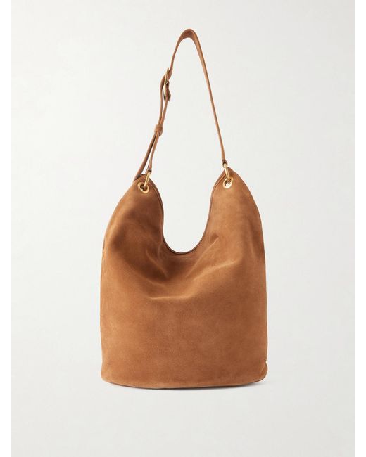 Nili Lotan Brown Cooper Suede Shoulder Bag