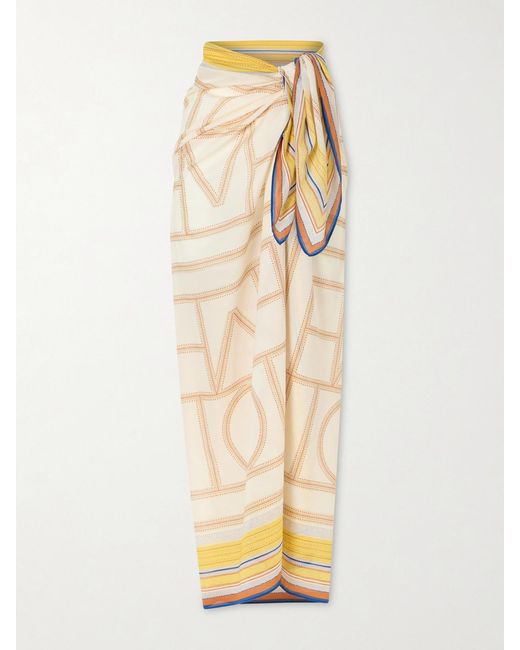 Totême Metallic Printed Cotton And Lyocell-Blend Scarf