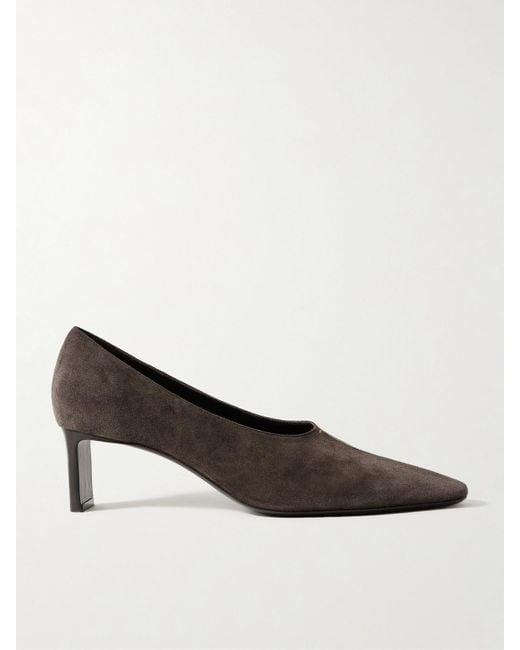 Khaite Brown Cecilia Suede Pumps