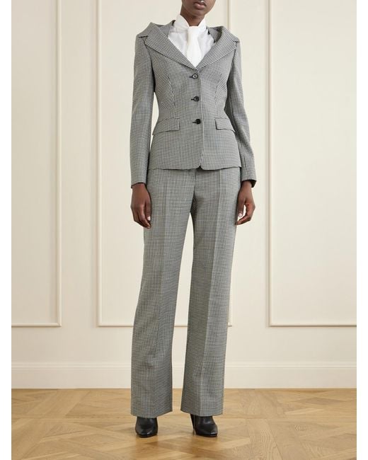 McQueen Gray Gingham Wool Jacket