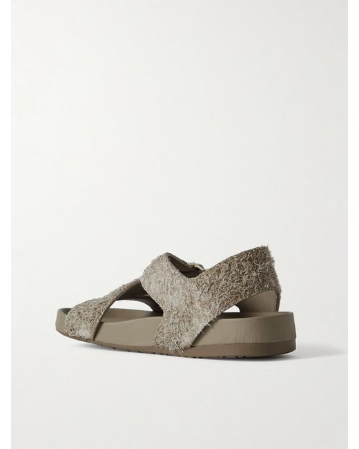 Loewe Gray Ease Leather Sandals