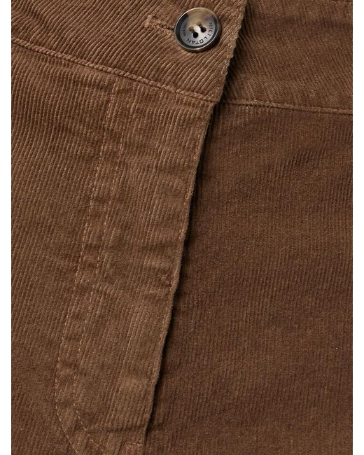 Nili Lotan Brown Megan Cotton-Blend Corduroy Wide-Leg Pants