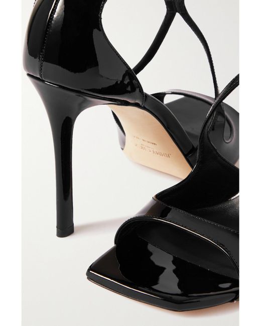 Jimmy Choo White Azia 95 Sandalen Aus Lackleder