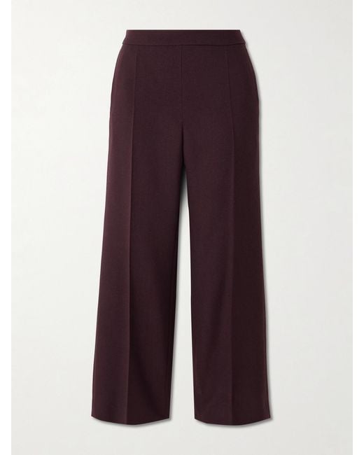 Chloé Purple Wool-Crepe Straight-Leg Pants