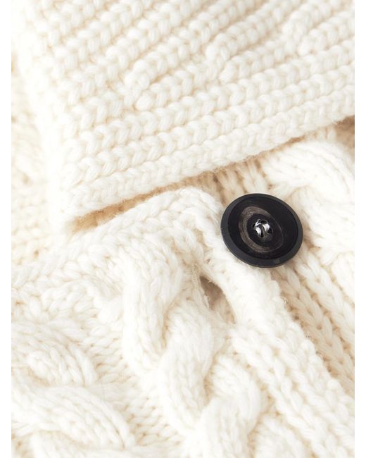 Sa Su Phi Natural Double-Breasted Cable-Knit Merino Wool And Cashmere-Blend Cardigan