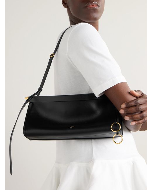Alaïa Black Click E/W Medium Leather Shoulder Bag
