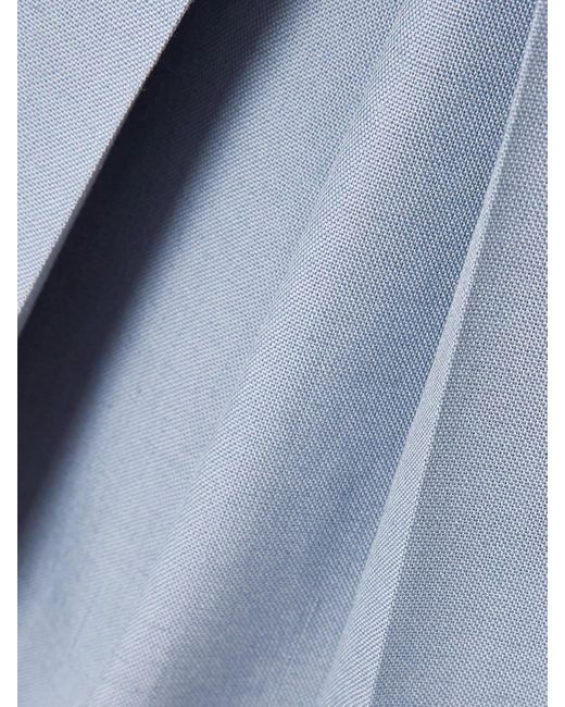 Valentino Garavani Blue Layered Canvas Wide-Leg Pants