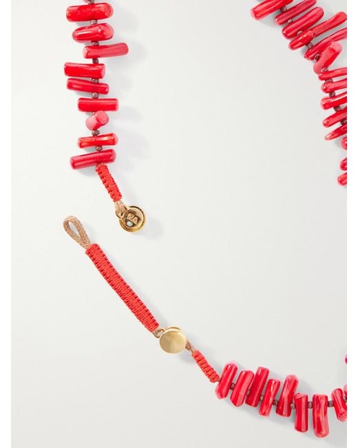 Roxanne Assoulin Red The Coral Branch Beaded Necklace
