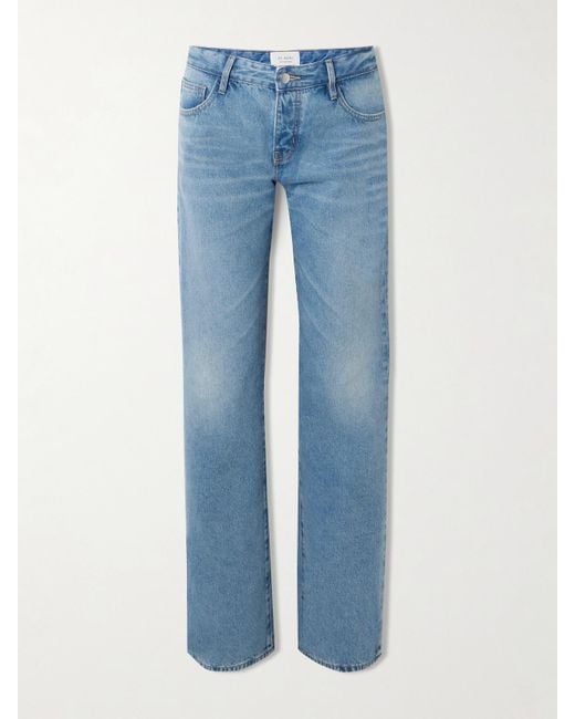 St. Agni Blue Outland Denim 90S Low-Rise Straight-Leg Organic Jeans
