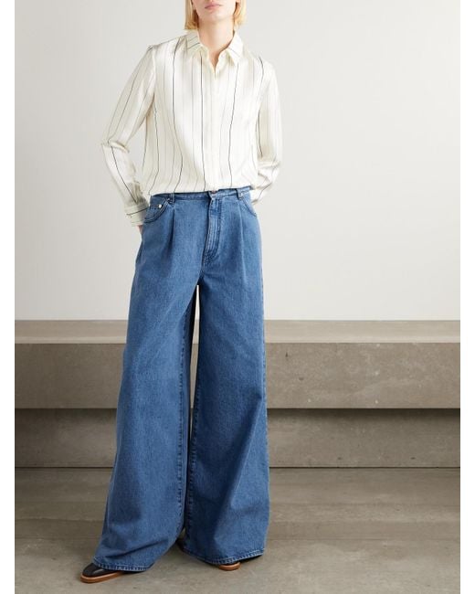Gabriela Hearst Blue Brenn High-Rise Wide-Leg Recycled Jeans
