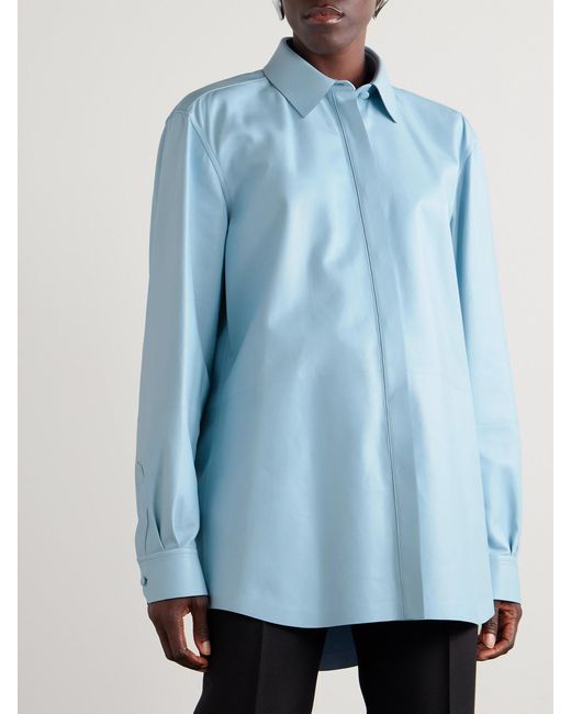 Tom Ford Blue Leather Shirt