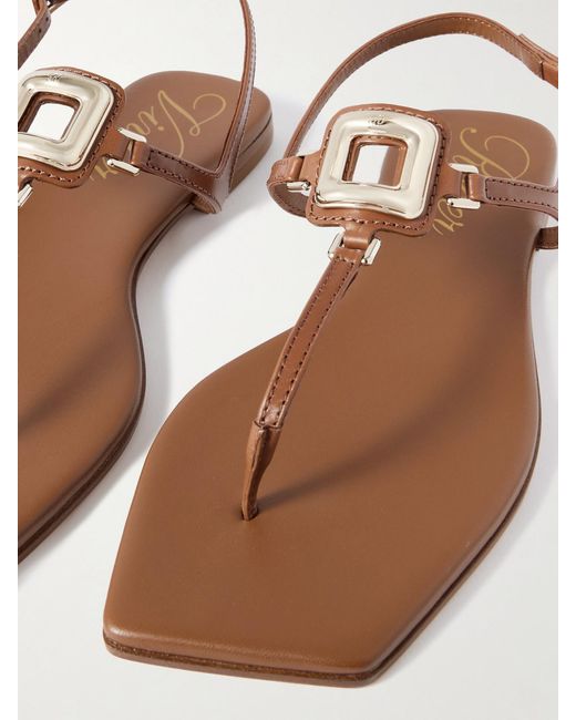 Roger Vivier Natural Viv By The Sea Embellished Leather Sandals