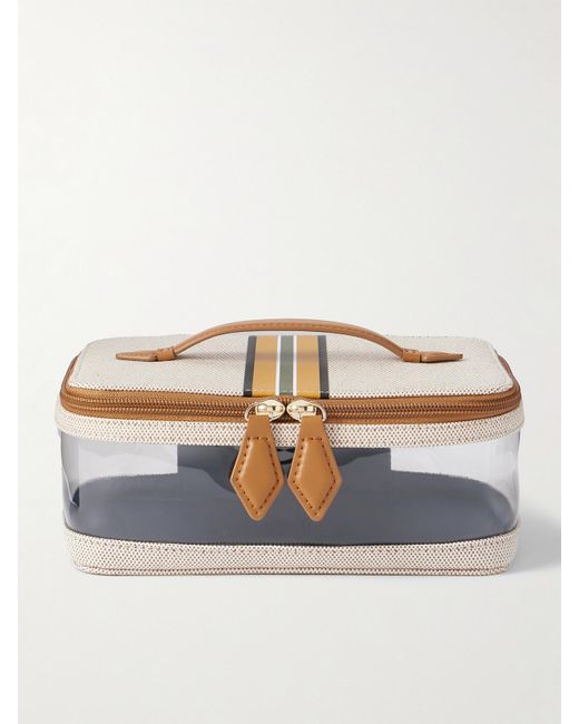 Paravel Blue Cabana See-All Kosmetiktasche Aus Recyceltem Canvas Und Pvc Mit Streifen