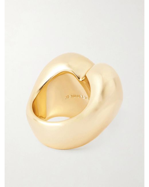Jennifer Fisher White Puffy Heart-Plated Ring