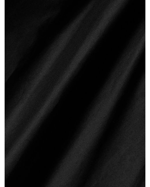 Salon 1884 Black Net Sustain Evanne Asymmetric Pleated Cotton-Poplin Midi Dress