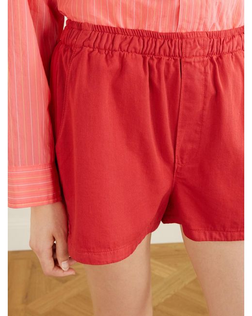Jamie Haller Red Track Cotton-Twill Shorts