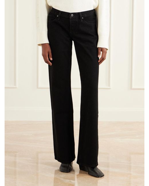 FRAME Black The Low-Rise Wide-Leg Jeans