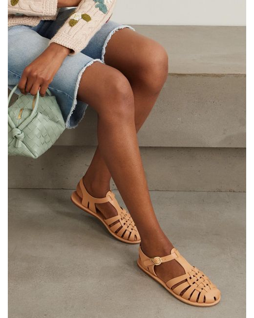 Ancient Greek Sandals Pink Karina Woven Leather Sandals