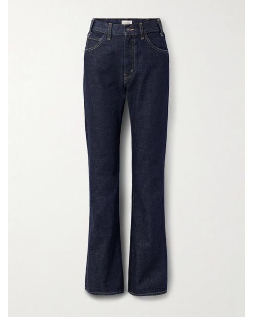 Nili Lotan Blue Joan High-Rise Straight-Leg Jeans