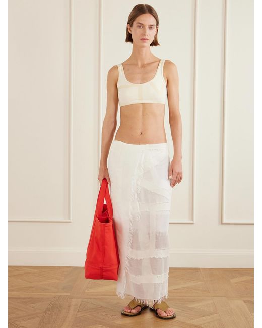 Totême  White Monogram Fil Coupè Scarf