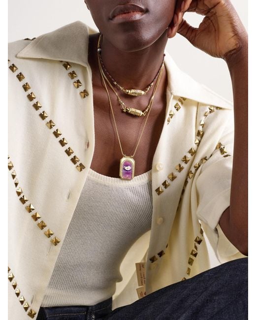 Marie Lichtenberg Natural Coco Baby Locket 18-Karat Diamond Necklace