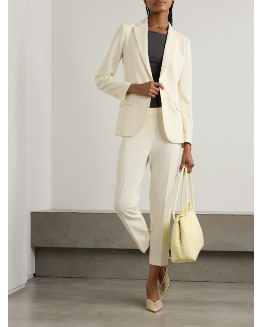 Theory Natural Treeca Crepe Cropped Slim-Leg Pants