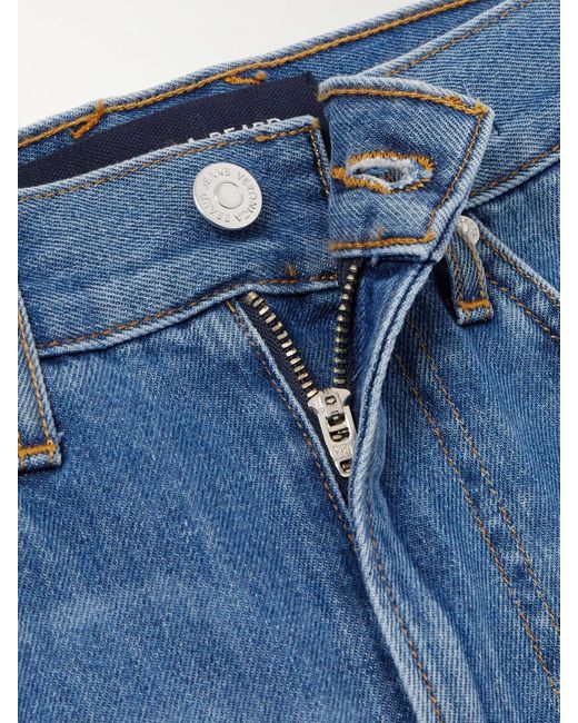 Veronica Beard Blue Taylor Cropped Frayed High-rise Wide-leg Jeans