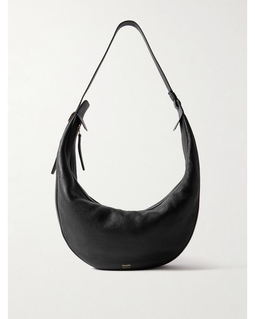 Khaite Black Augustina Textured-Leather Shoulder Bag
