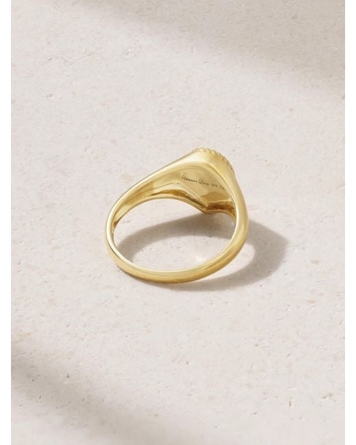 Yvonne Léon Blue 9-Karat, And Diamond Signet Ring