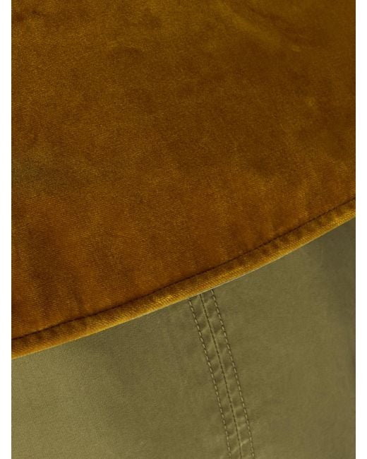 Alexander McQueen Green Asymmetric Double-Breasted Cotton-Twill And Velvet Jacket