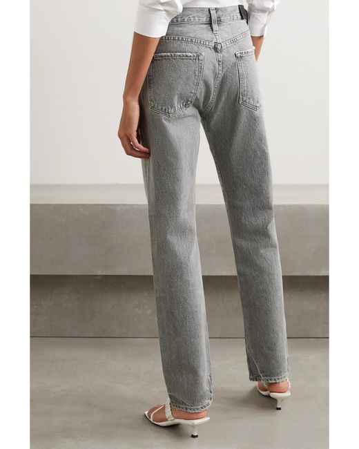 Goldsign Gray The Walcott Distressed Straight-Leg Organic Jeans