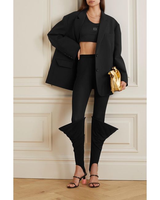 Loewe Black Crepe Stirrup Leggings