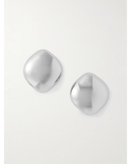 Jennifer Fisher White Puffy Cushion-Plated Earrings