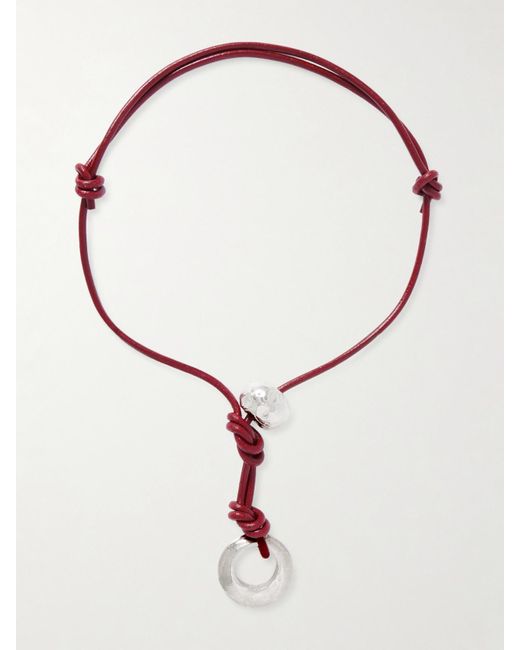 Alighieri White The Poet's Lens Recycled And Leather Necklace