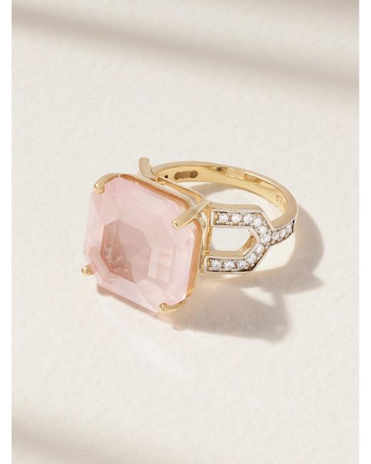 Mateo Natural Ring Aus 14 Karat Mit Topas Und Diamanten