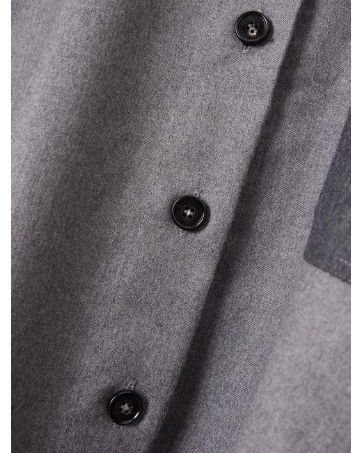 Stella McCartney Gray Oversized Paneled Wool-Twill Shirt