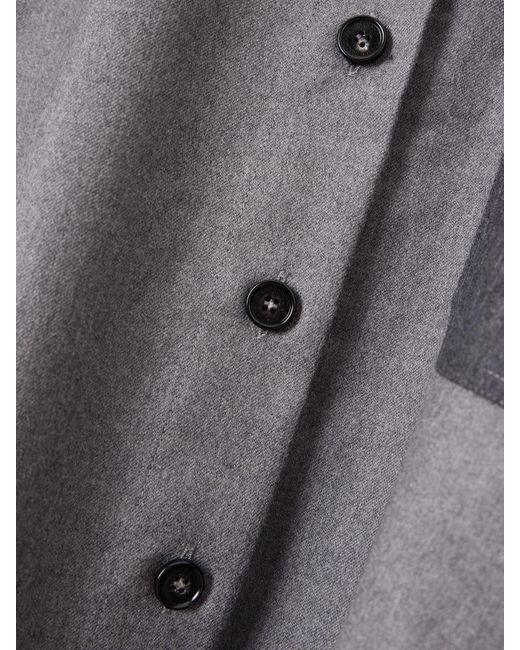 Stella McCartney Gray Oversized-Hemd Aus Woll-Twill
