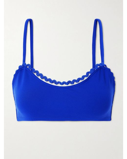 Eres Blue Fever Move Ric Rac-Trimmed Bikini Top