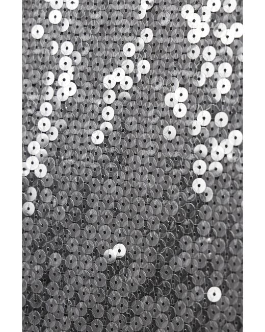 David Koma Gray Sequined Tulle Midi Skirt