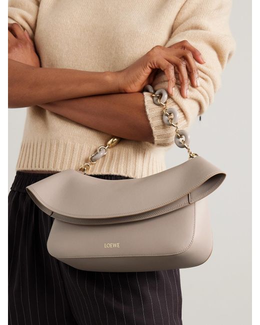 Loewe Natural Ola Medium Embellished Leather Shoulder Bag