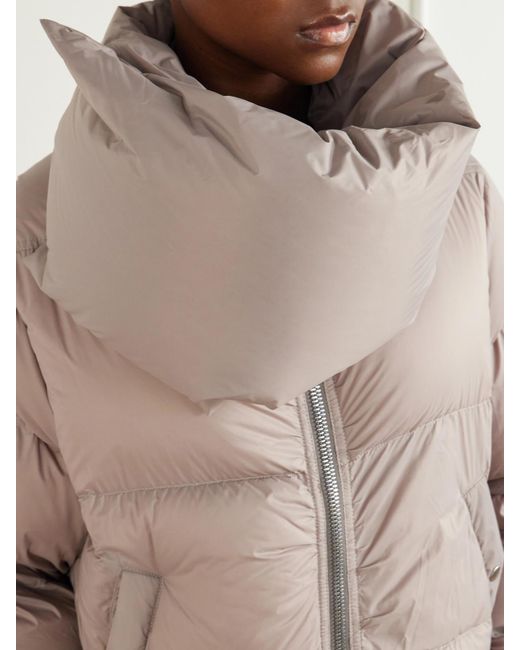 Rick Owens Natural Tower Cropped Shell Down Jacket
